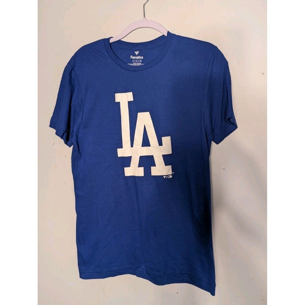 Fanatics LA Dodger with Paper Tag Size S Blue Logo White MLB Baseball